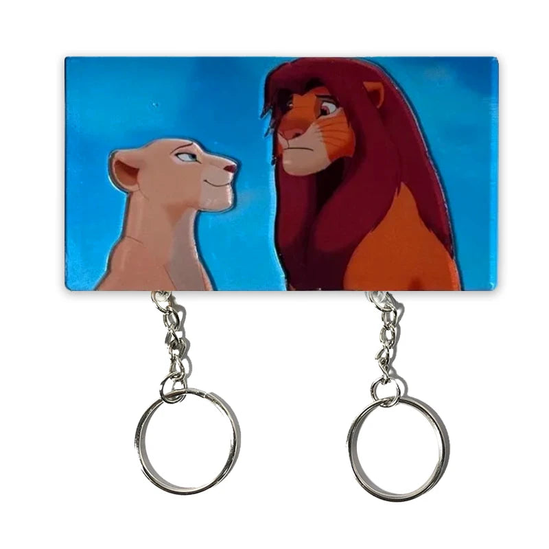Lion King Key Holder House Wall Cute Couple Keychain Hanger Keys For Perfect Gift Matching Together Key Holder Ring Room Decor