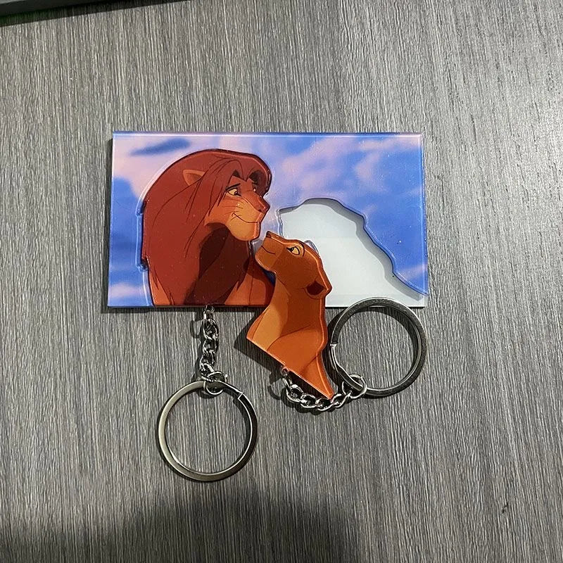 Lion King Key Holder House Wall Cute Couple Keychain Hanger Keys For Perfect Gift Matching Together Key Holder Ring Room Decor