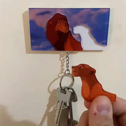 Lion King Key Holder House Wall Cute Couple Keychain Hanger Keys For Perfect Gift Matching Together Key Holder Ring Room Decor