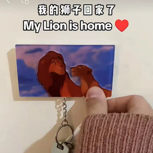 Lion King Key Holder House Wall Cute Couple Keychain Hanger Keys For Perfect Gift Matching Together Key Holder Ring Room Decor