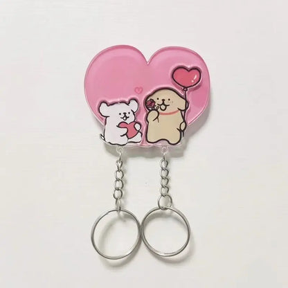 Lion King Key Holder House Wall Cute Couple Keychain Hanger Keys For Perfect Gift Matching Together Key Holder Ring Room Decor