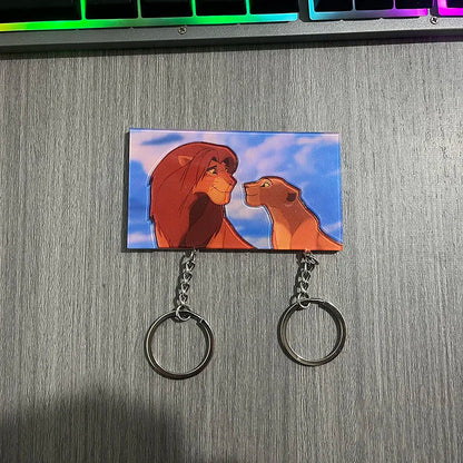 Lion King Key Holder House Wall Cute Couple Keychain Hanger Keys For Perfect Gift Matching Together Key Holder Ring Room Decor